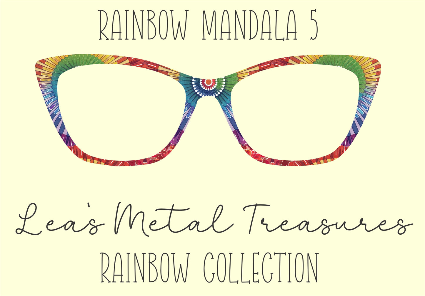 Rainbow Mandala 5 Eyewear Frame Toppers