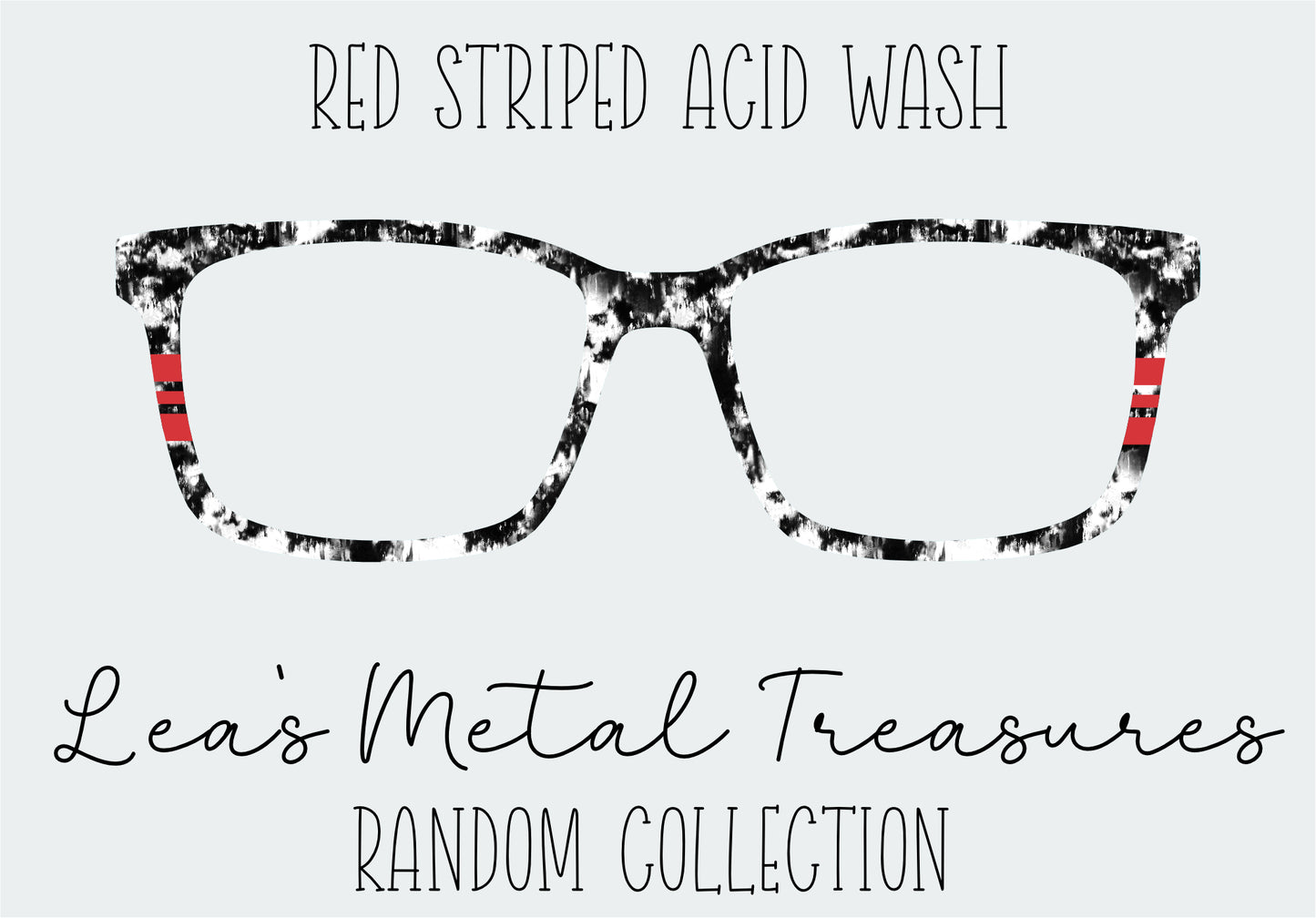 Red Striped Acid Wash Eyewear Frame Toppers