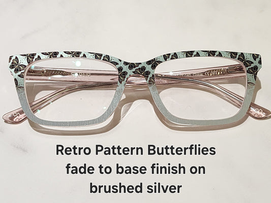 RETRO PATTERN BUTTERFLIES FADE TO BASE Eyewear Frame Toppers COMES WITH MAGNETS