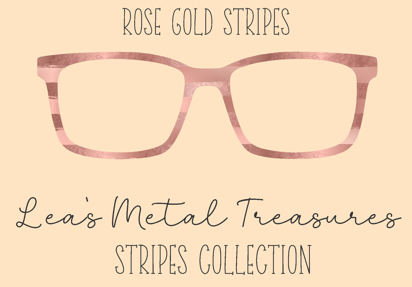 Rose Gold Stripes Eyewear Frame Toppers