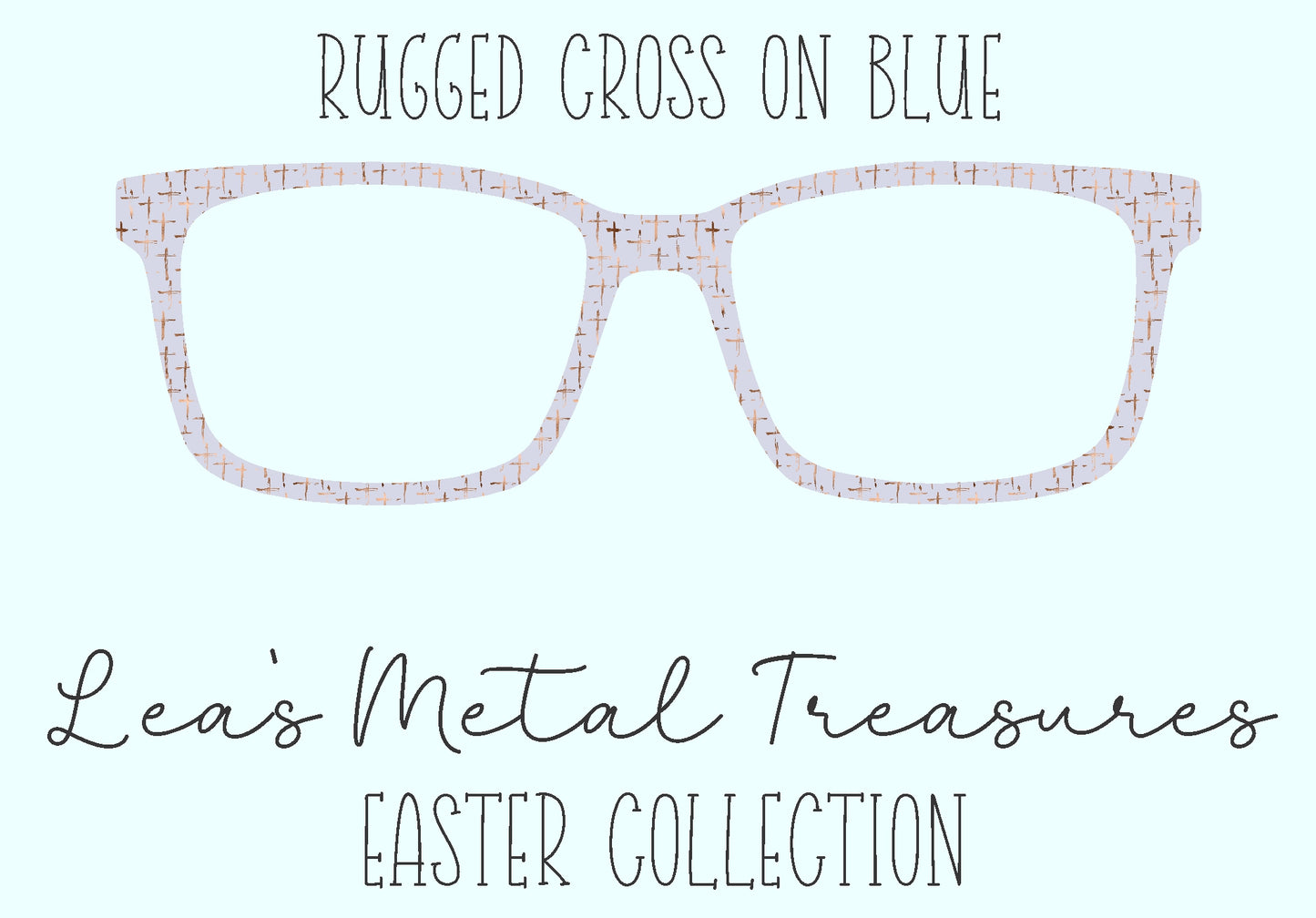 Rugged Cross on Blue Eyewear Frame Toppers
