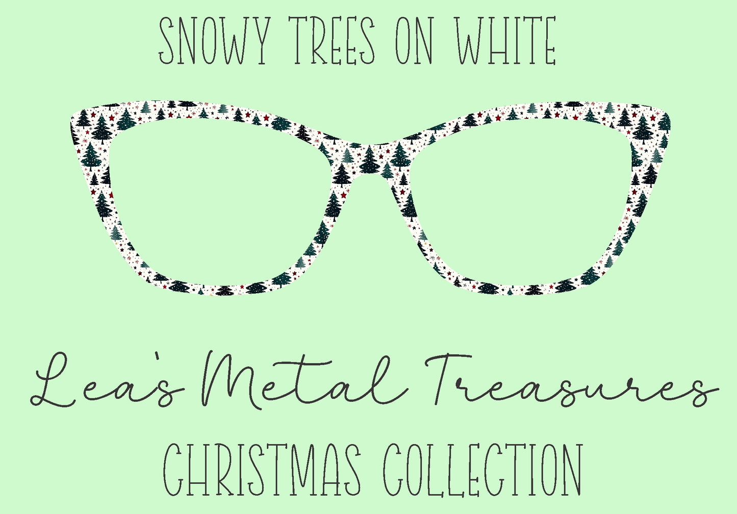 Snowy Trees on White Eyewear Frame Toppers