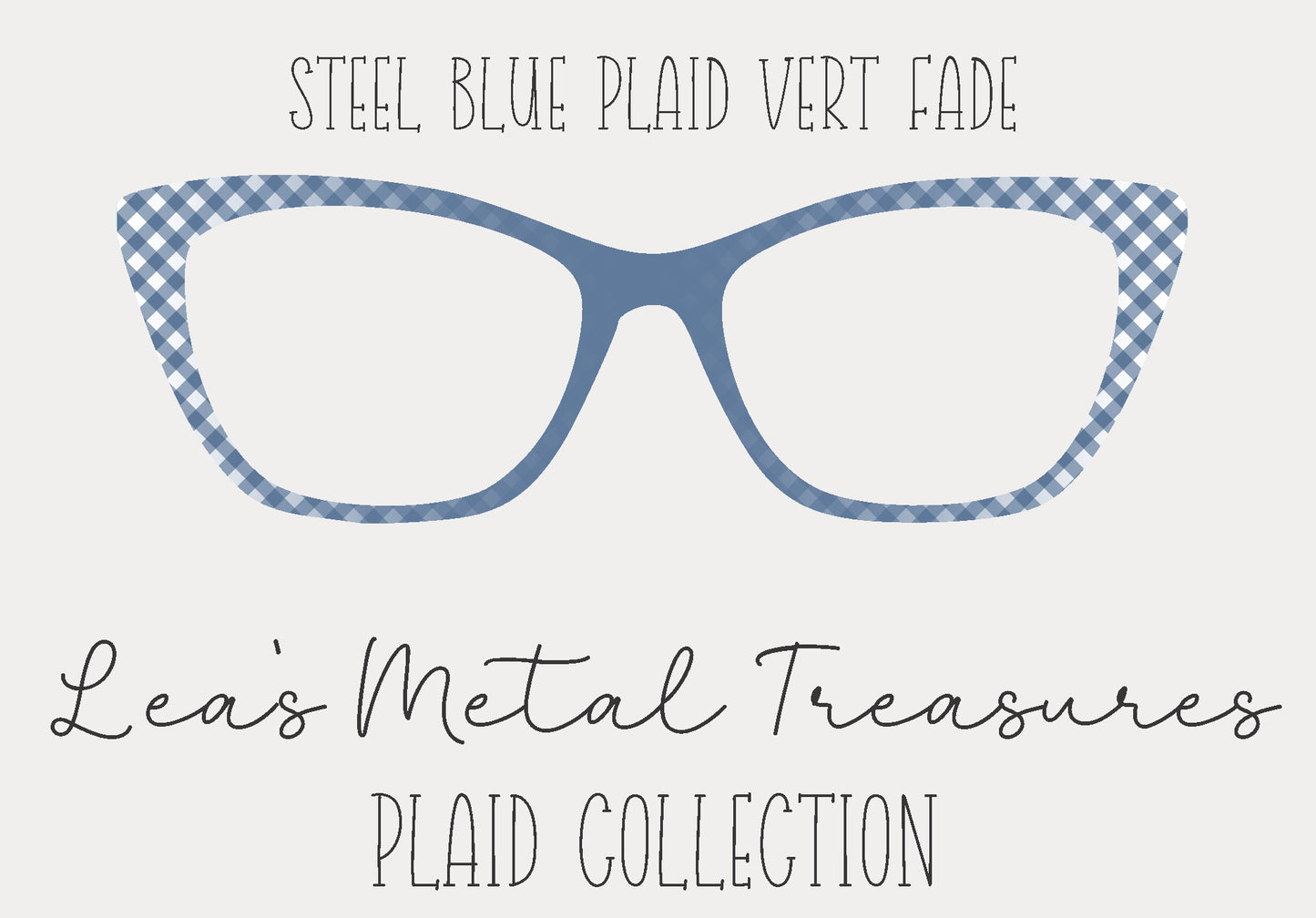Steel Blue Plaid Vertical Fade • Magnetic Eyeglasses Topper