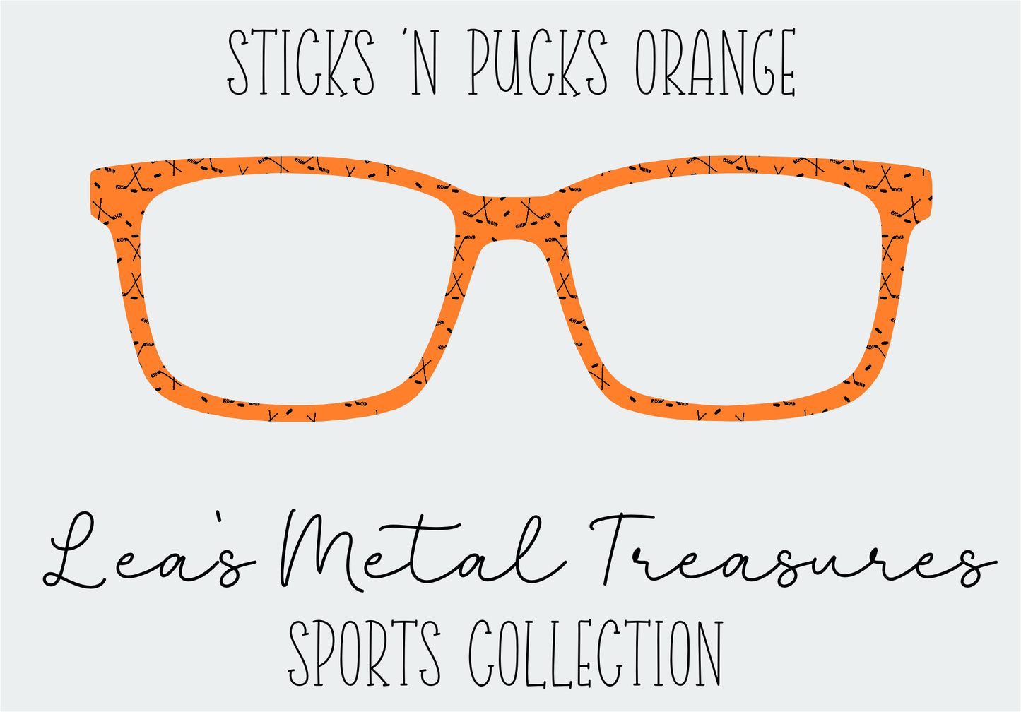 Sticks N Pucks Orange Eyewear Frame Toppers