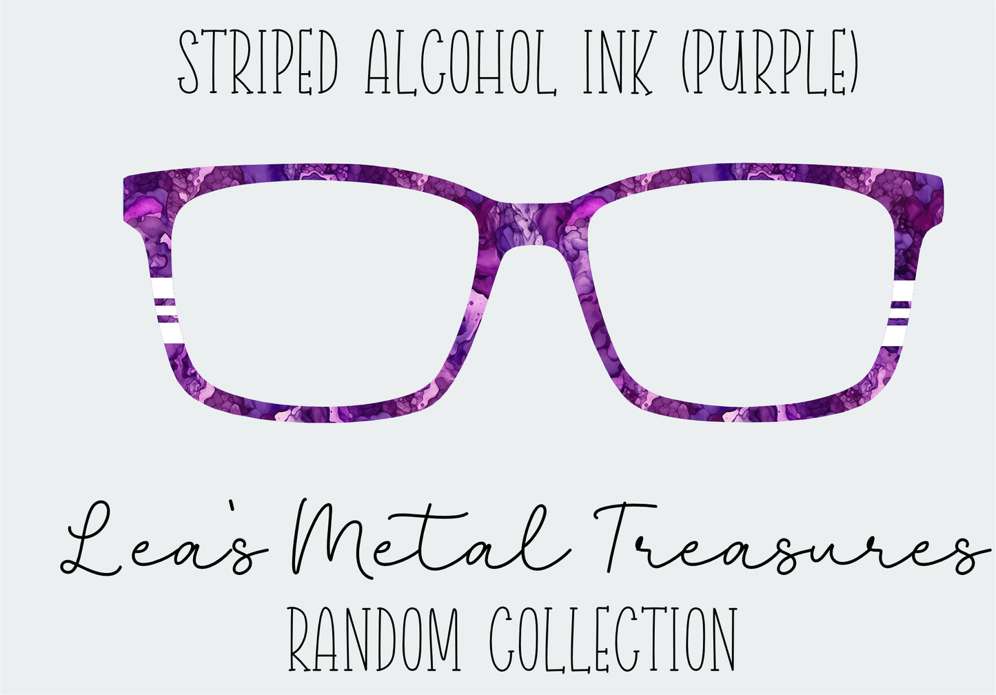Striped Alcohol Ink Purple Eyewear Frame Toppers