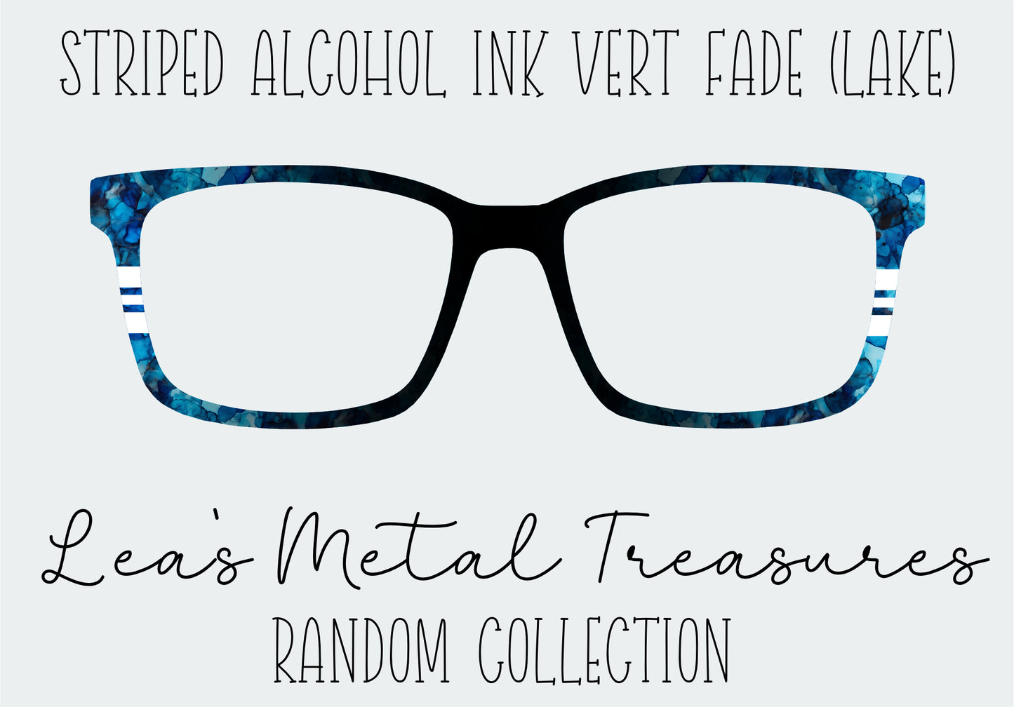 Striped Alcohol Ink Vert Fade Lake Eyewear Frame Toppers