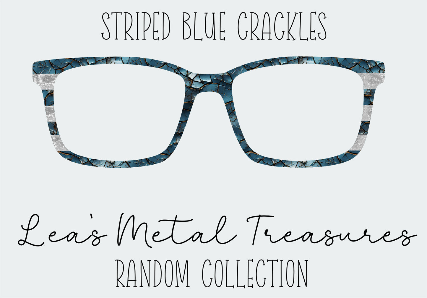 Striped Blue Crackles Eyewear Frame Toppers