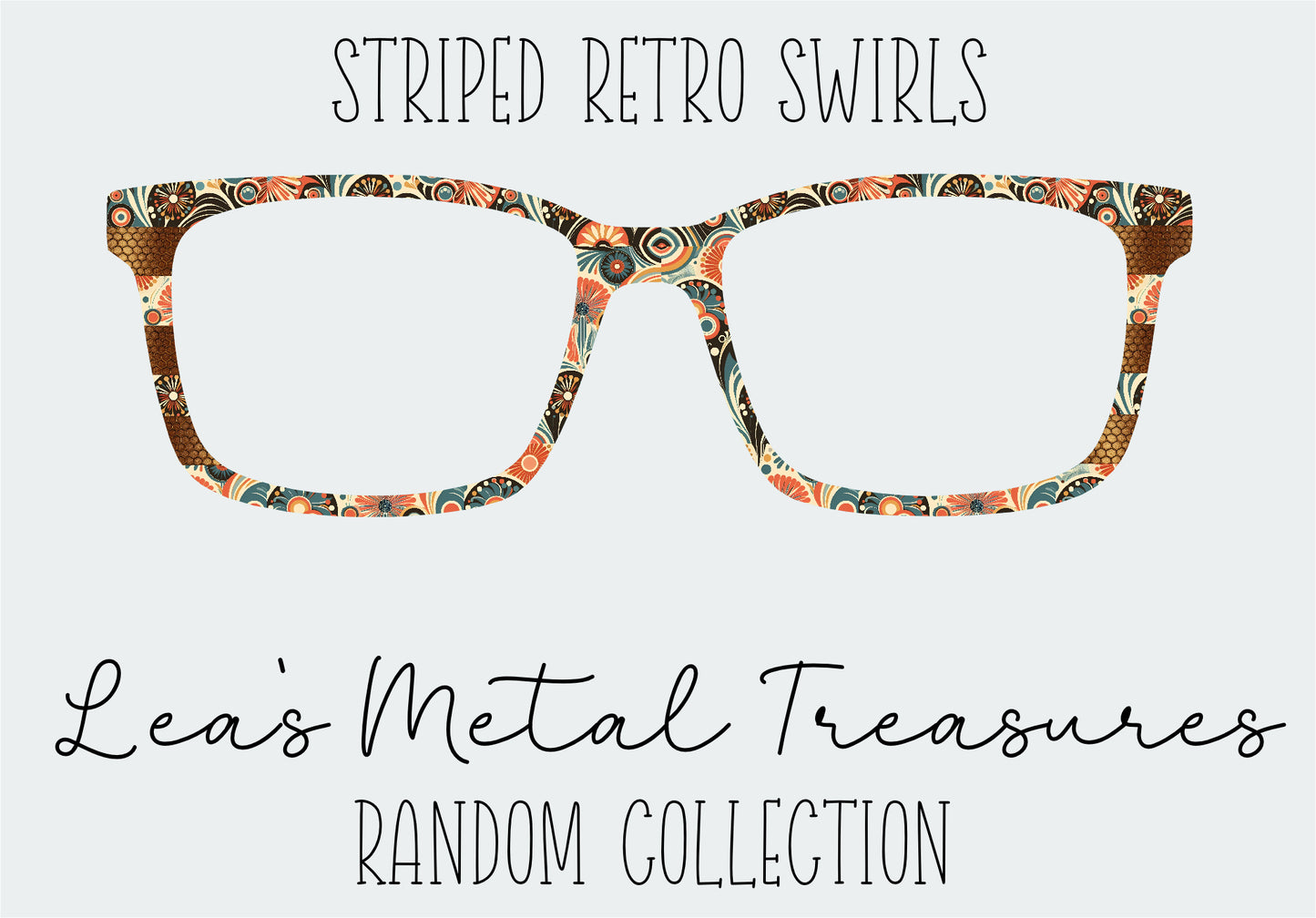 Striped Retro Swirls Eyewear Frame Toppers