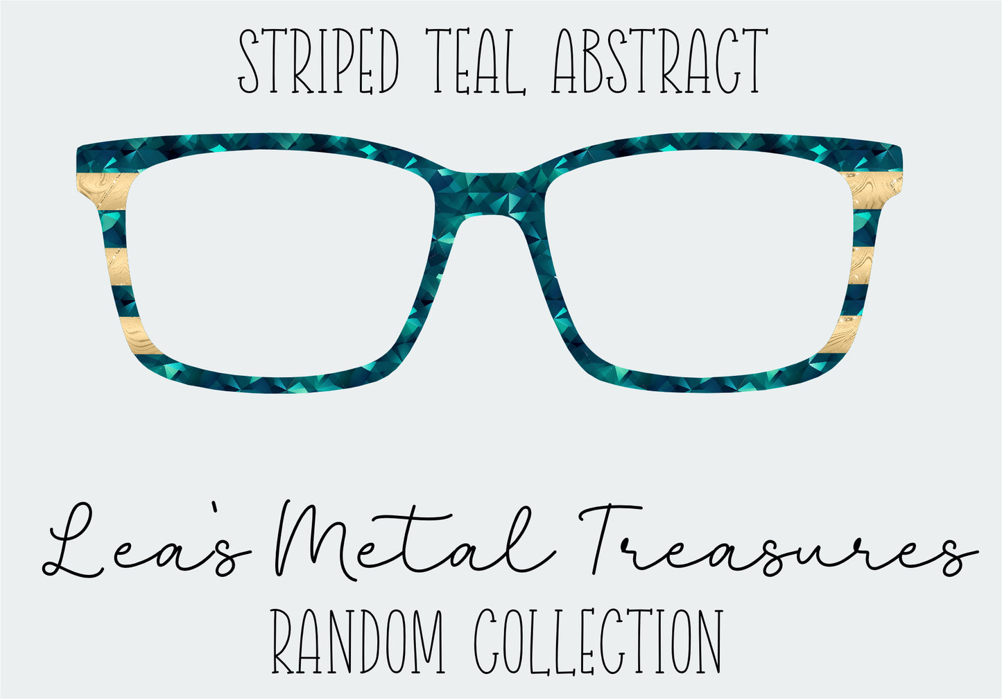 Striped Teal Abstract Eyewear Frame Toppers
