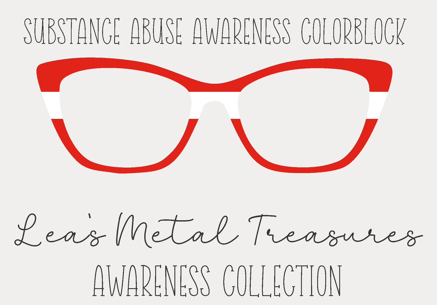Substance Abuse Awareness Colorblock Eyewear Frame Toppers