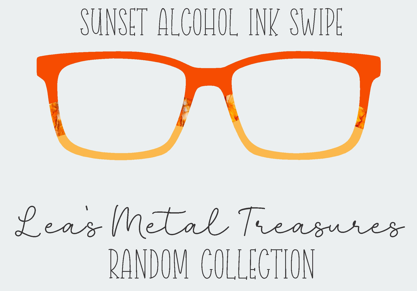 Sunset Alcohol Ink Swipe Eyewear Frame Toppers