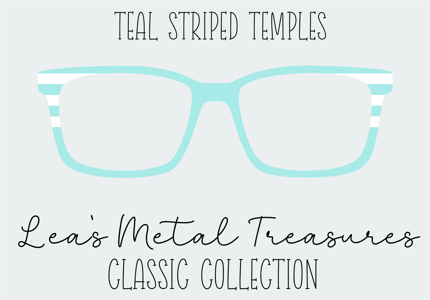 Teal Striped Templates Eyewear Frame Toppers