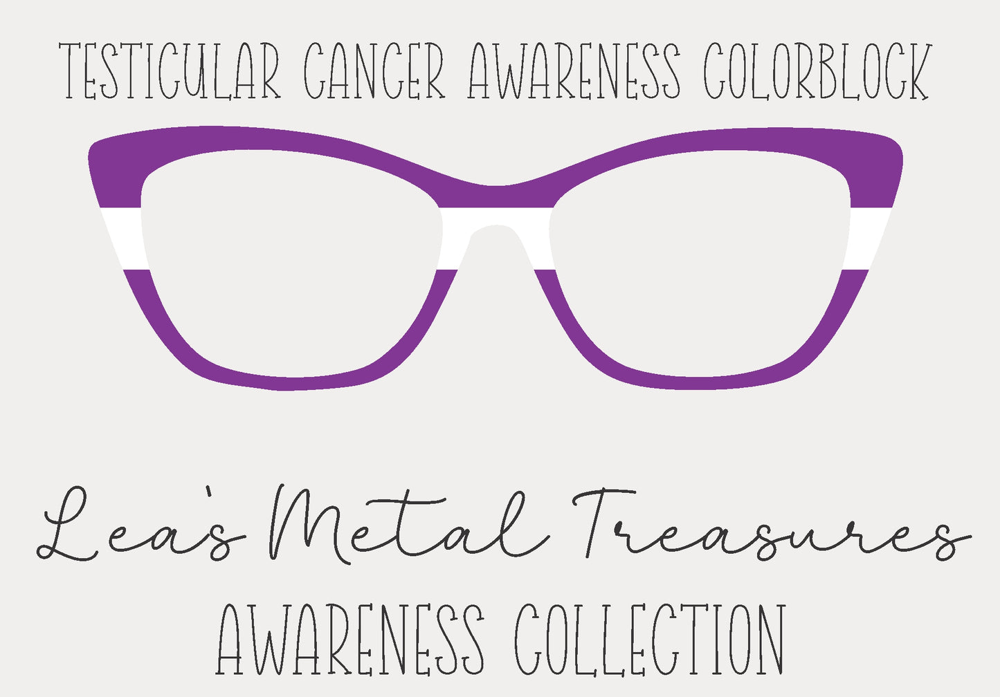 Testicular Cancer Awareness Colorblock Eyewear Frame Toppers