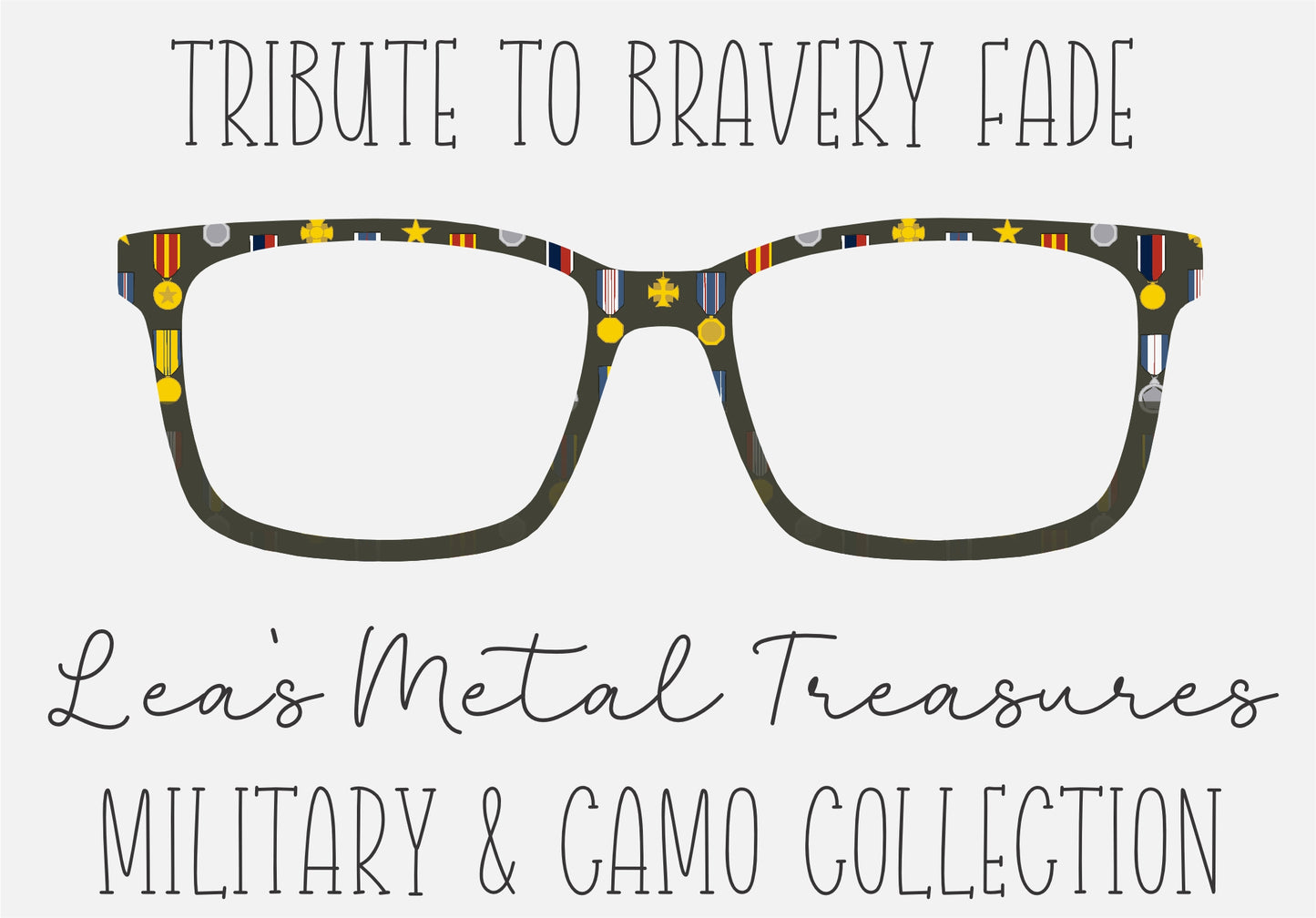 Tribute to Bravery Fade Eyewear Frame Toppers COMES WITH MAGNETS