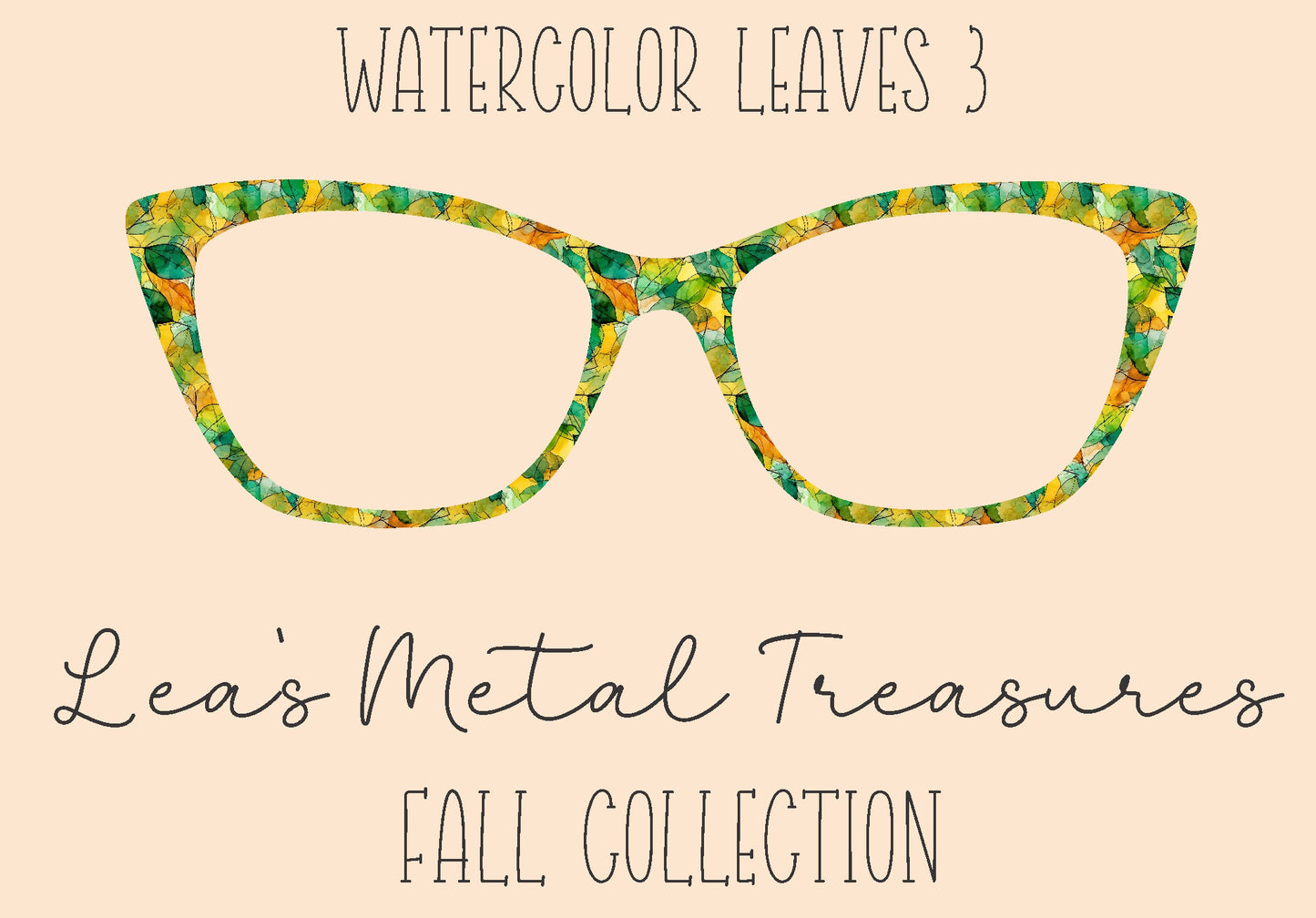 Watercolor Leaves 3 Eyewear Frame Toppers