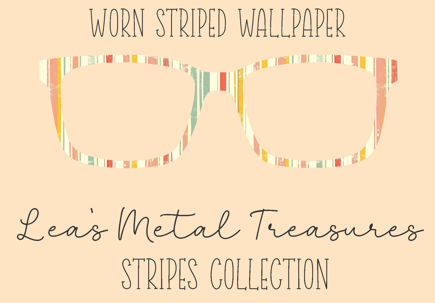 Worn Striped Wallpaper Eyewear Frame Toppers