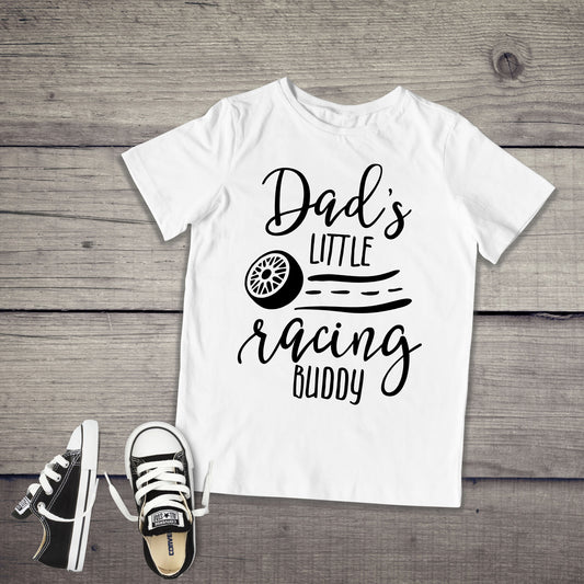 Dad's Little Racing Buddy Shirt or Bodysuit - Cute Baby Shirt - Baby Boy - car racing shirt - future racer - fathers day shirt