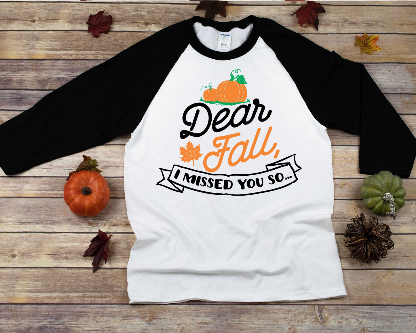 Dear Fall I Missed You So Women's raglan t-shirt - pumpkin spice shirt - womens fall shirt - autumn shirt - fall shirt - pumpkin tee