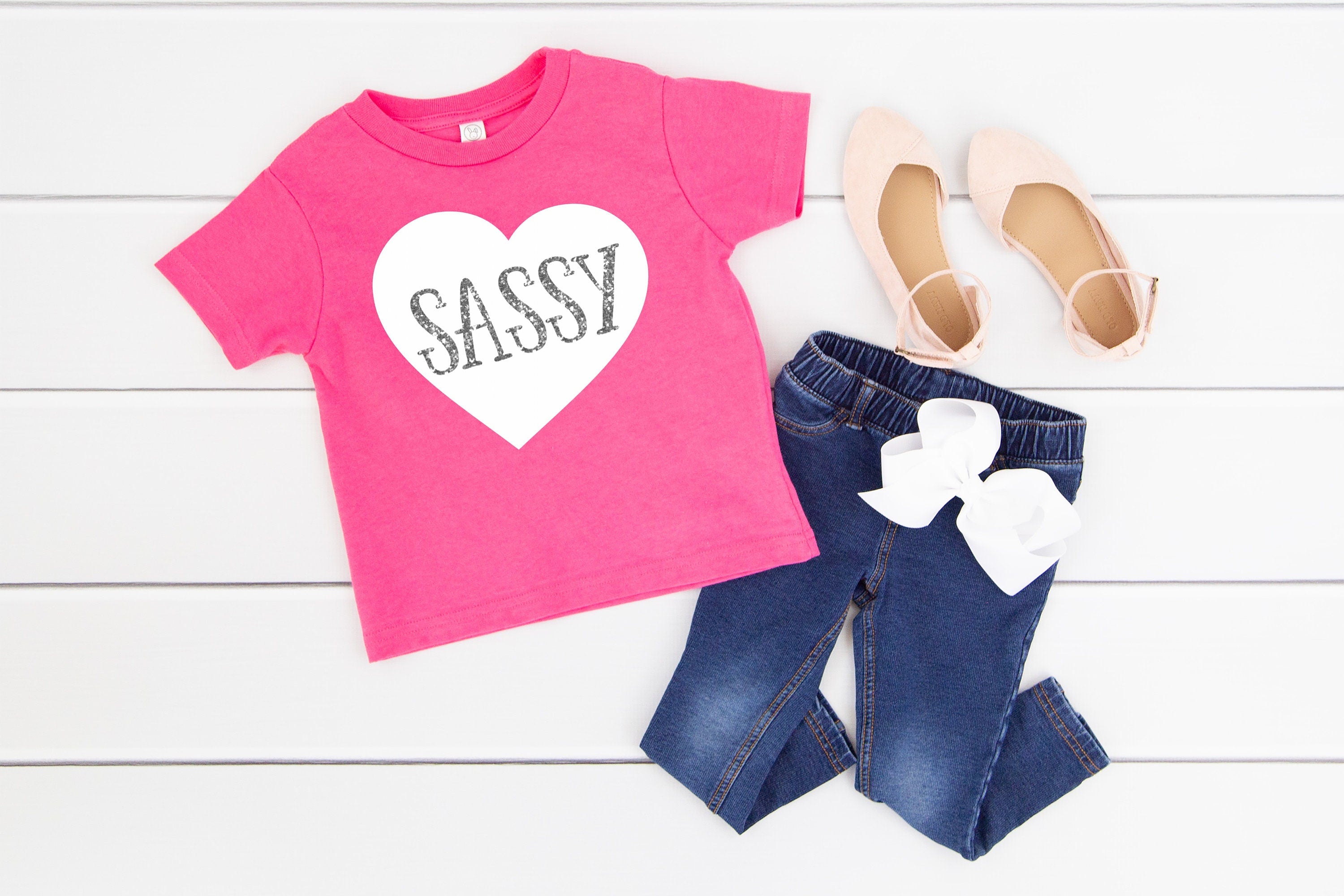 sassy little girl all pink clothes