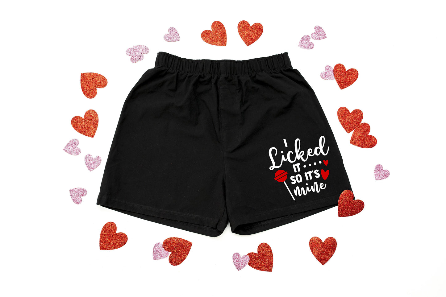 I Licked It So It's Mine Men's Valentine's Day Cotton Boxer Shorts - False Fly - Gift for Him - Mens Boxers - Funny Boxers - Naughty Boxers