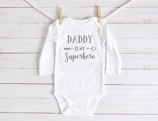 Daddy is My Superhero Shirt or Bodysuit - fathers day shirt - new dad gift - best dad ever - daddy is my hero - best dad gift