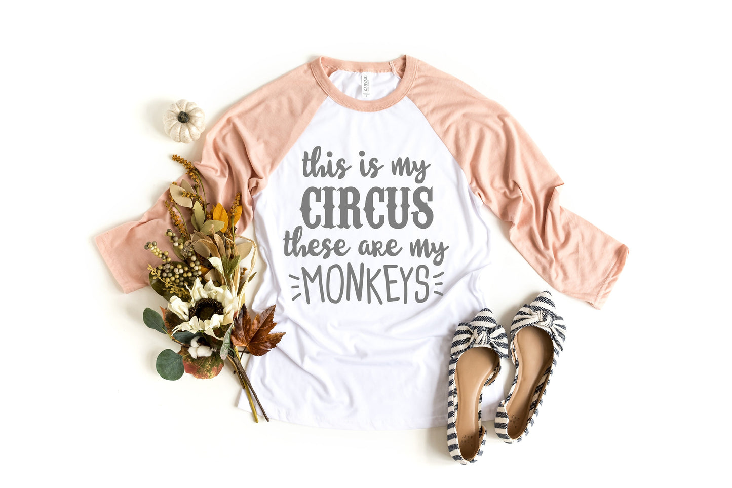 This Is My Circus and These are My Monkeys raglan t-shirt - Mom of Twins - Mom of Triplets - Mom of Multiples - Funny Mom Shirt - Mom Gift