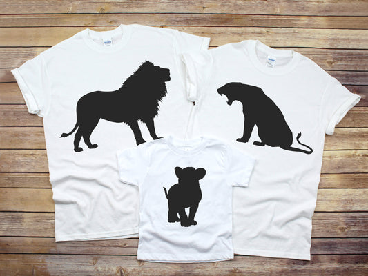 Lion Matching Family, Mom, Dad and Child Shirt Set - Choose Your Sizes - Father&#39;s Day Shirts - Set of shirts - Custom Tee - Mother&#39;s Day