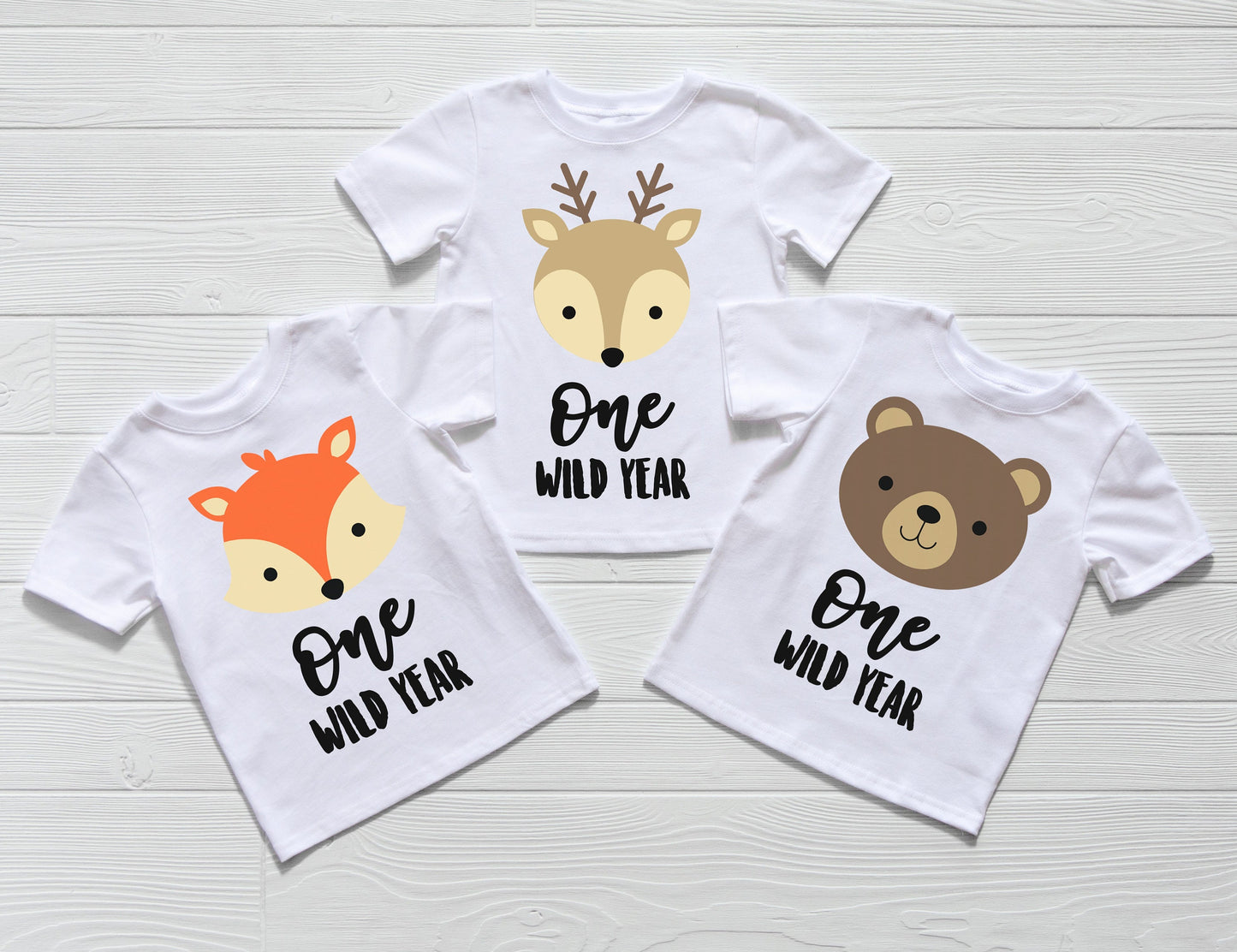 One Wild Year Infant or Toddler Shirt or Bodysuit - Choose an Animal - Cute Toddler Shirt - Wild One Birthday Party - Forest animals