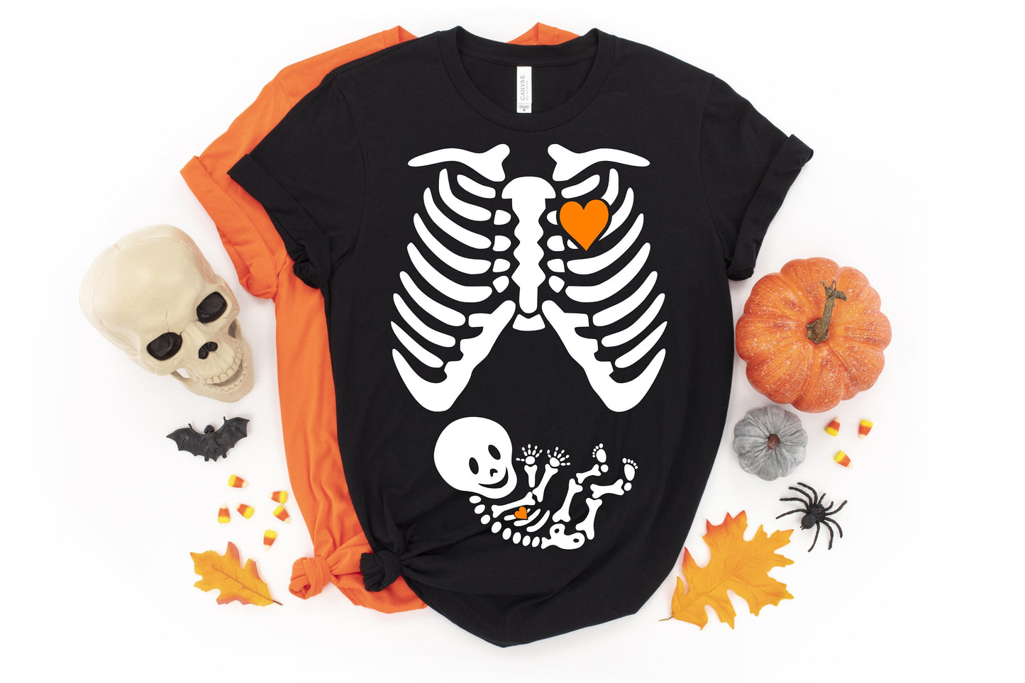Skeleton Maternity Couples Halloween t-shirt - halloween pregnancy shirt - halloween t-shirt - pregnancy announcement - halloween maternity