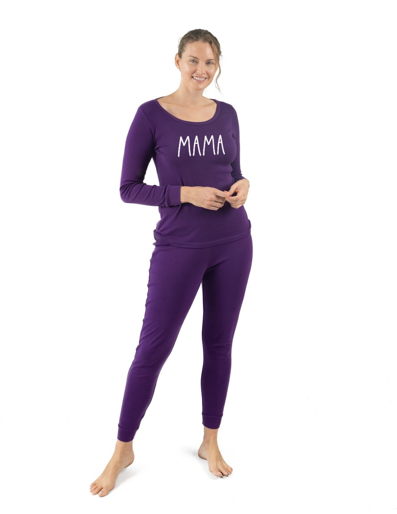 Personalized Purple Pajamas, mommy and me pjs, sleepover pajamas, dog pajamas, family pajamas, mother's day pajamas