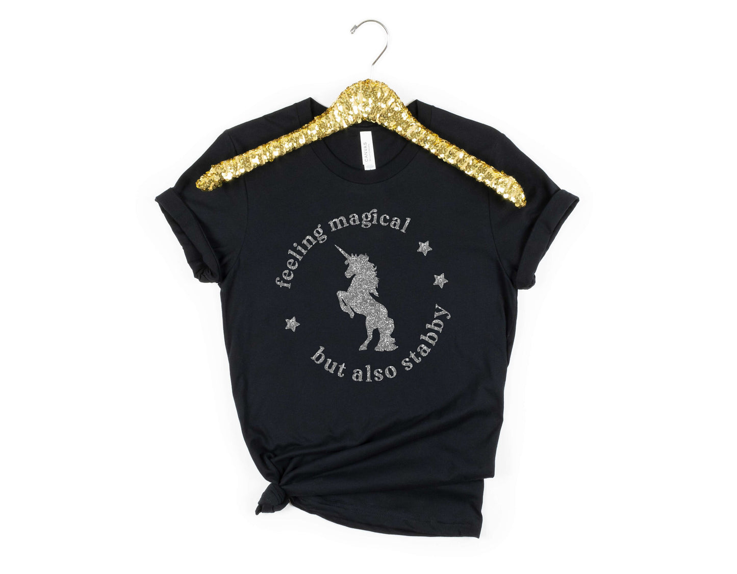 Feeling Magical But Also Stabby Funny Unicorn t-shirt • Kids and Adult Sizes • Gift for Sister • Mommy and Daughter Shirts • Unicorn Shirt