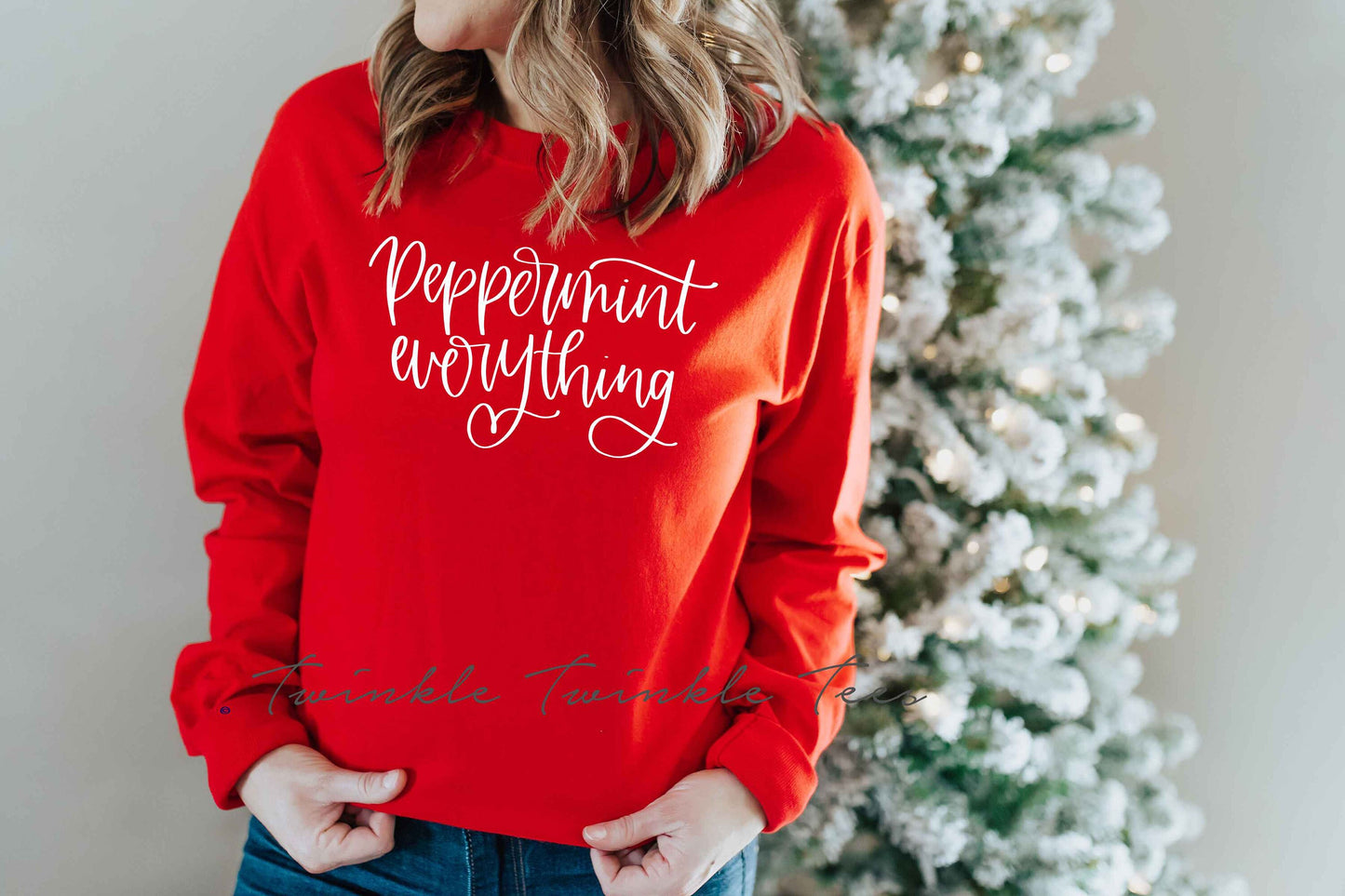 Peppermint Everything Unisex Crewneck Fleece Pullover Sweatshirt
