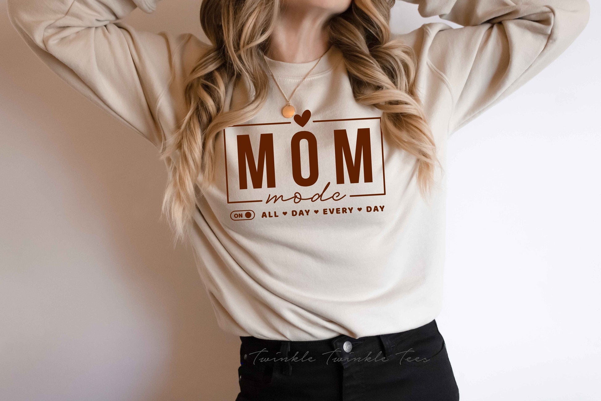 Mom Mode On All Day Every Day fleece sweatshirt - funny sweatshirt - shirt for mom - mother's day sweatshirt