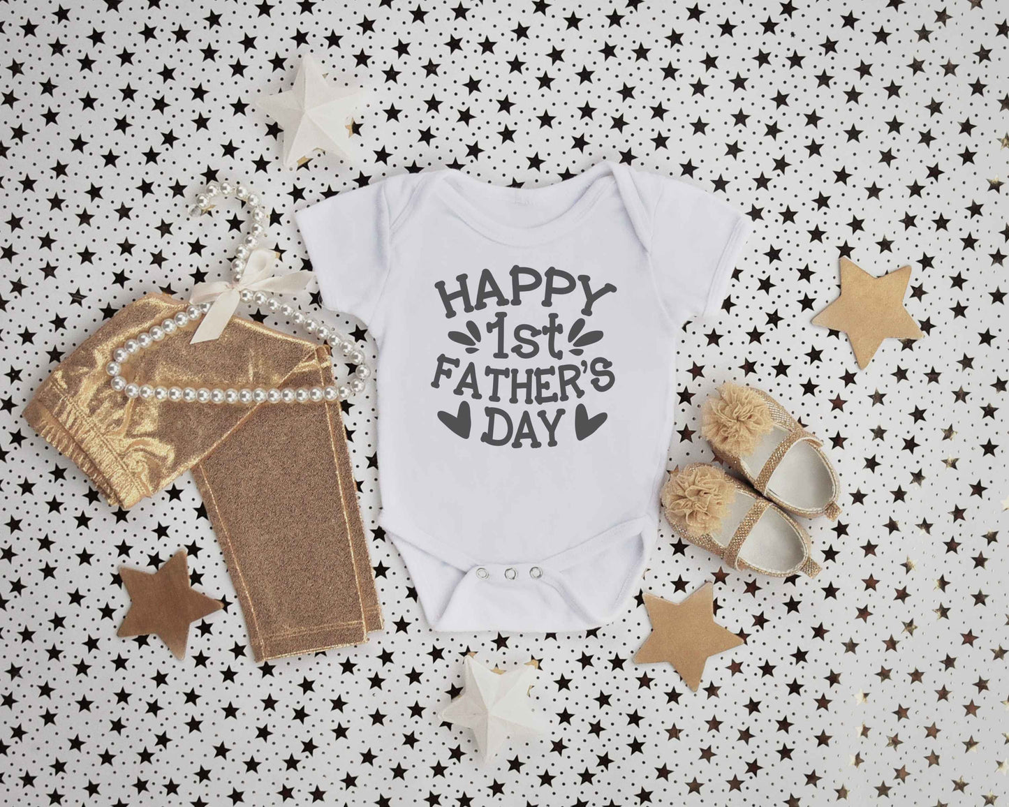 Happy 1st Father's Day Baby Bodysuit - Gift for new dad