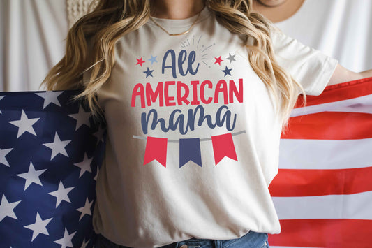 All American Mama t-shirt • Mom 4th of July Shirt