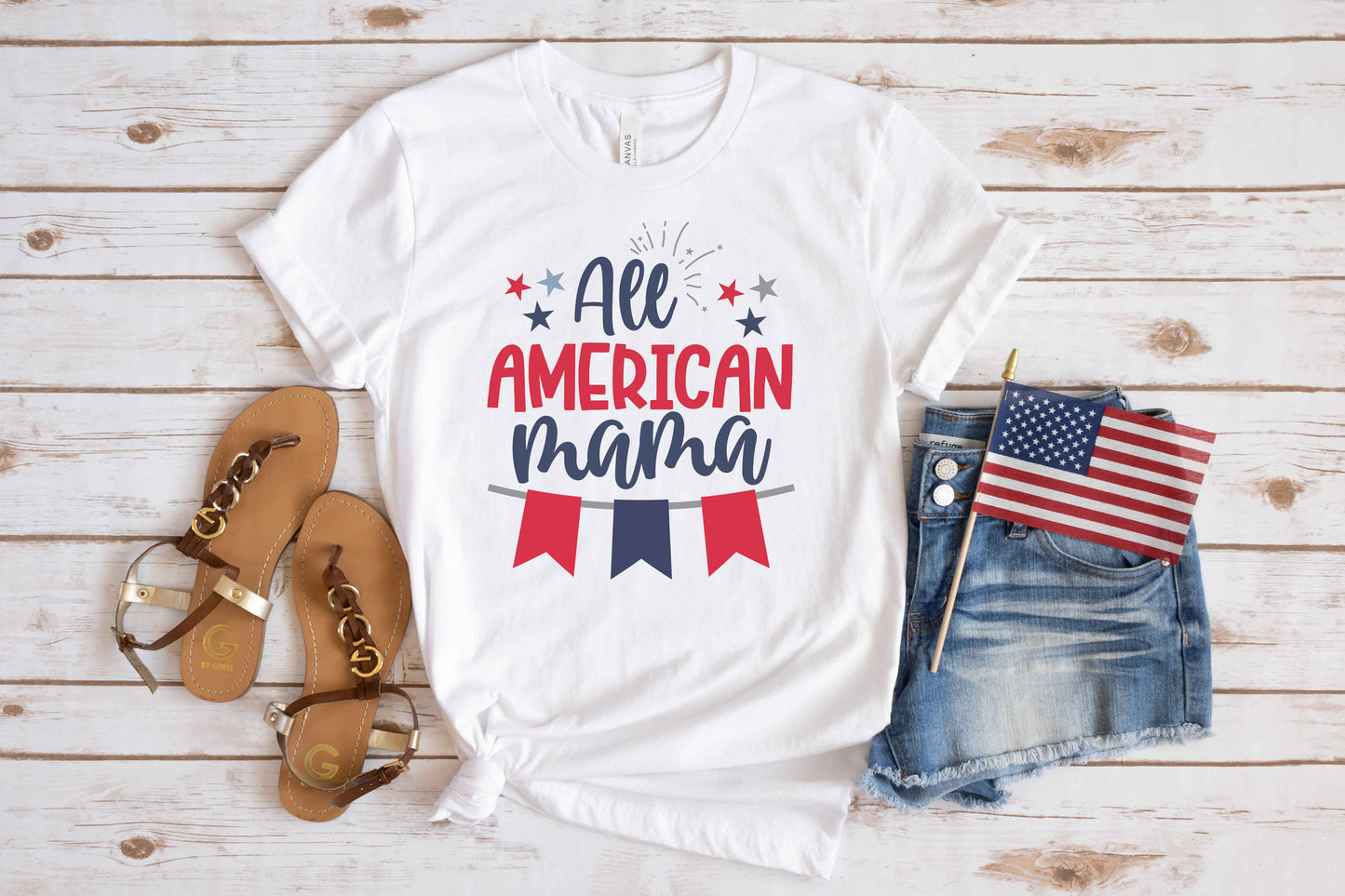 All American Mama t-shirt • Mom 4th of July Shirt
