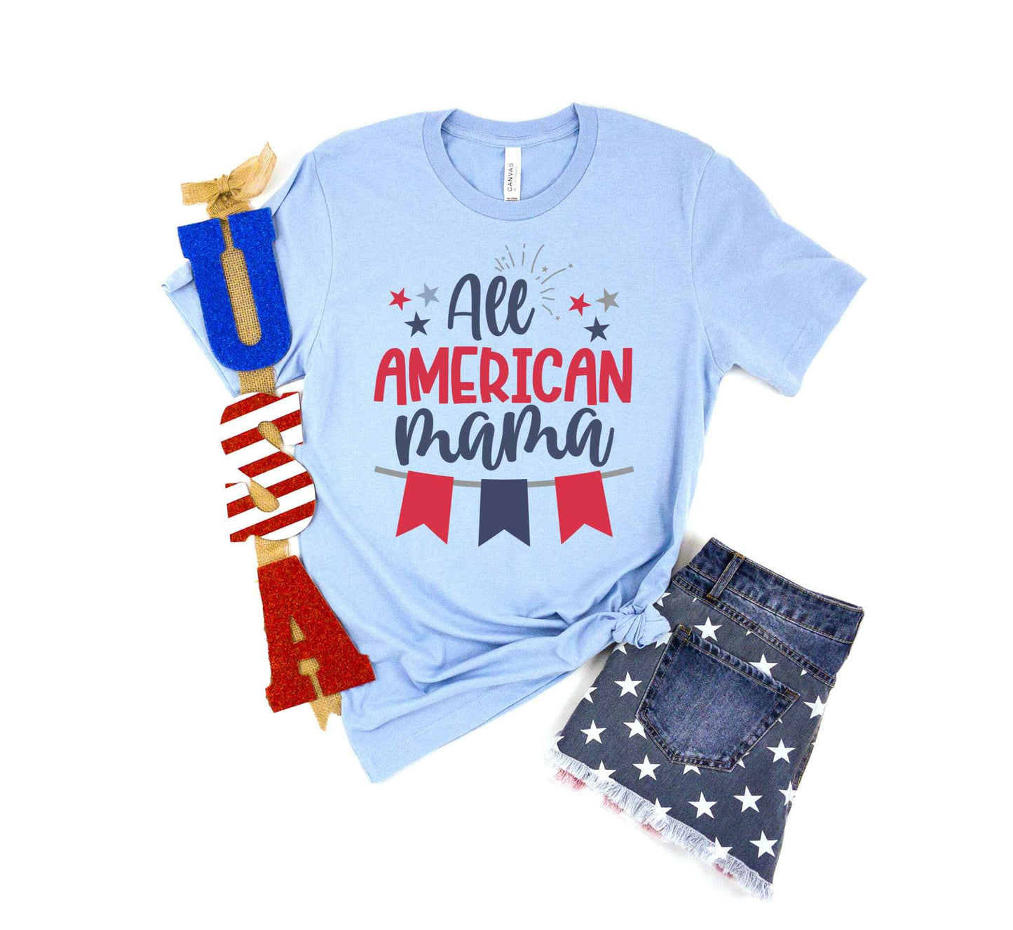 All American Mama t-shirt • Mom 4th of July Shirt