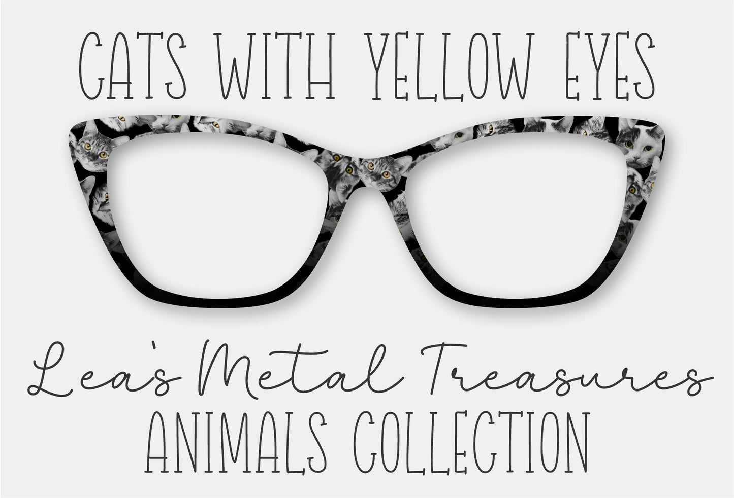 Cats With Yellow Eyes Eyewear Frame Toppers COMES WITH MAGNETS