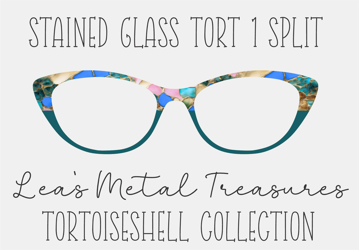 Stained glass tort 1 split Eyewear Frame Toppers COMES WITH MAGNETS