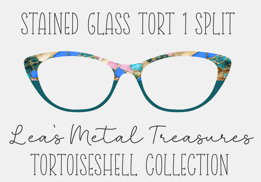 Stained glass tort 1 split Eyewear Frame Toppers COMES WITH MAGNETS