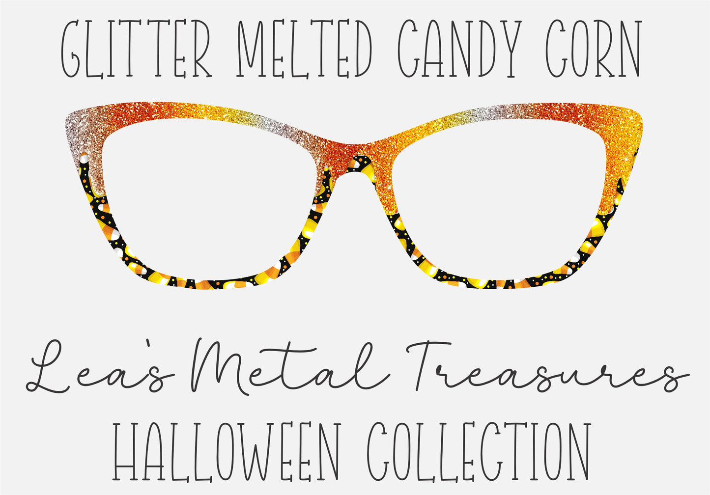 Glitter Melted Candy Corn Eyewear Frame Toppers COMES WITH MAGNETS