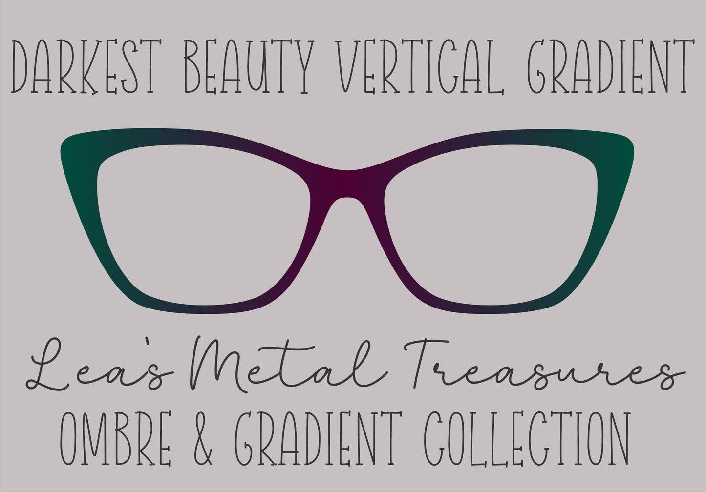 Darkest Beauty Vertical Gradient Eyewear Frame Toppers COMES WITH MAGNETS