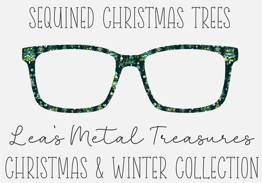 Sequined Christmas Trees Eyewear Frame Toppers Comes WITH MAGNETS