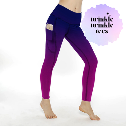Blackberry Gradient Full Length Pocket Leggings