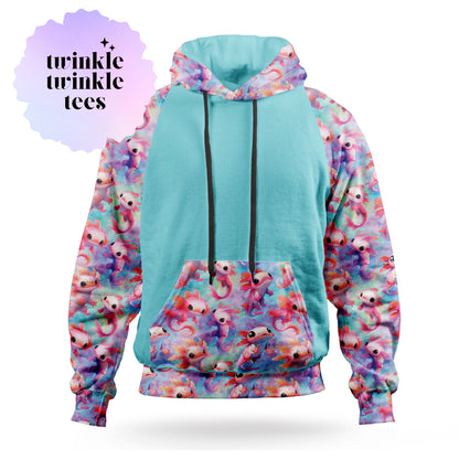 Pastel Axolotl Pullover Hoodie
