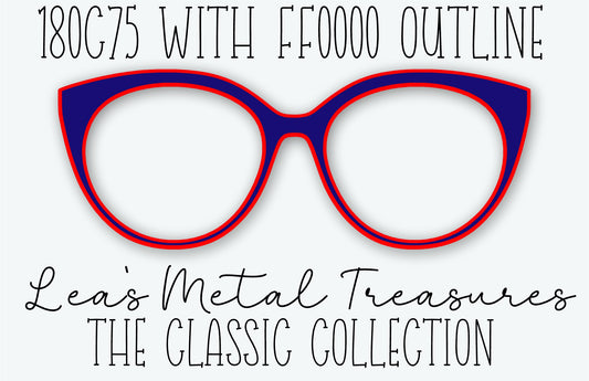 180C75 with FF0000 Outline Eyewear Frame Toppers