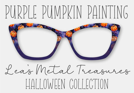 Purple Pumpkin Painting Eyewear Frame Toppers COMES WITH MAGNETS