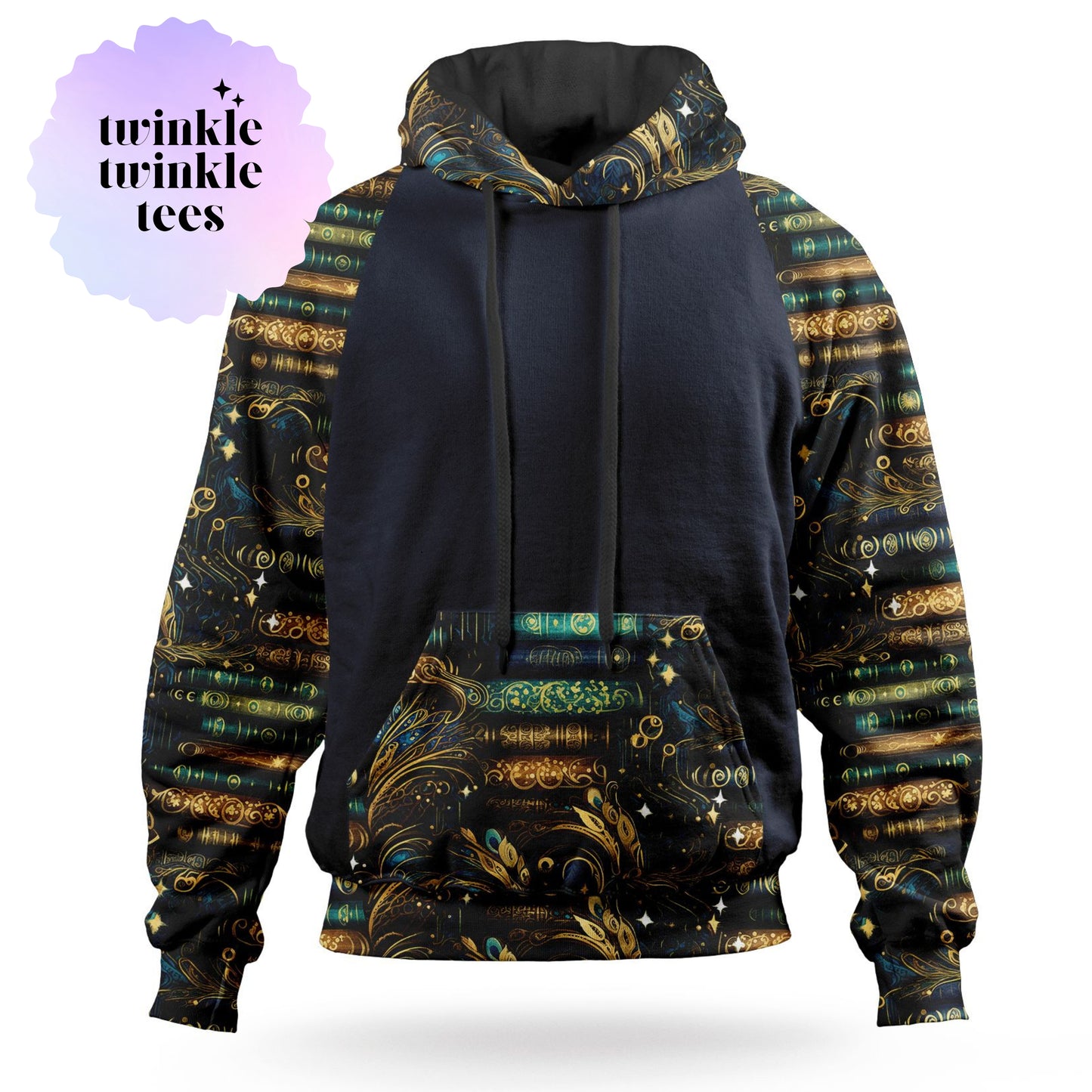 Teal Fantasy Books Pullover Hoodie