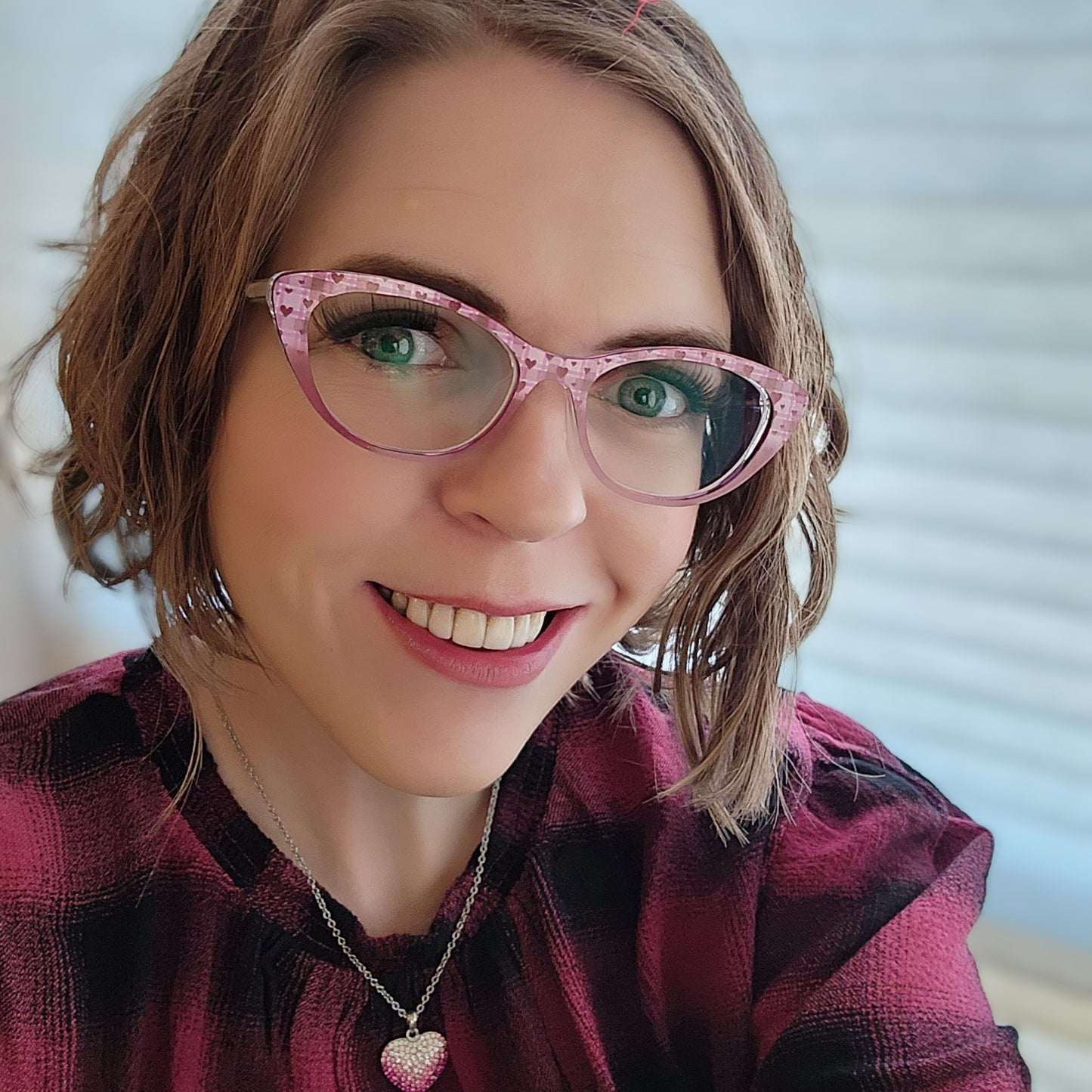 Hearts Plaid Fade Magnetic Eyewear Frame Toppers