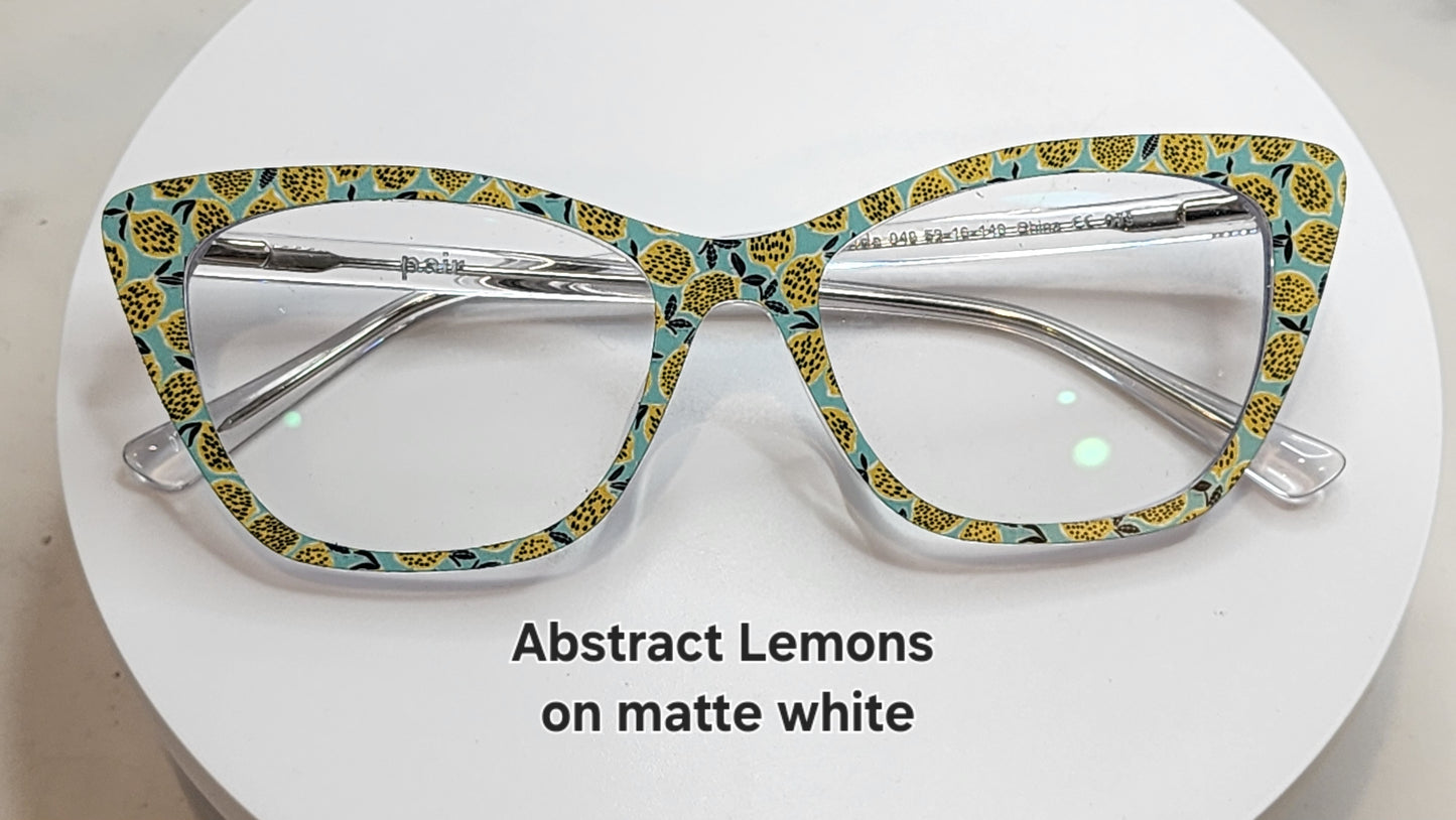 ABSTRACT LEMONS Eyewear Frame Toppers COMES WITH MAGNETS